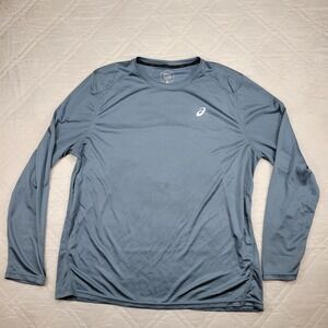 Asics Long Sleeve blue gray Shirt Mens XL Lightweight Athletic Running Top